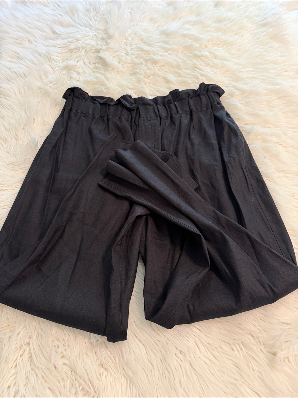 Gianni Bini Black Paperbag Waist Chinos size XL inseam 26” waist 36” elastic - Picture 7 of 8
